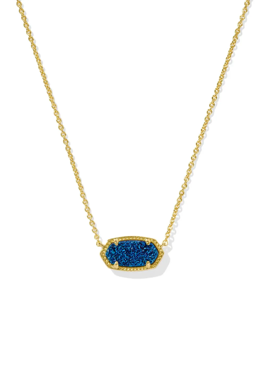 Kendra Scott Elisa Gold Short Pendant Necklace in Blue Drusy | 4217710683 sold by Glik’s