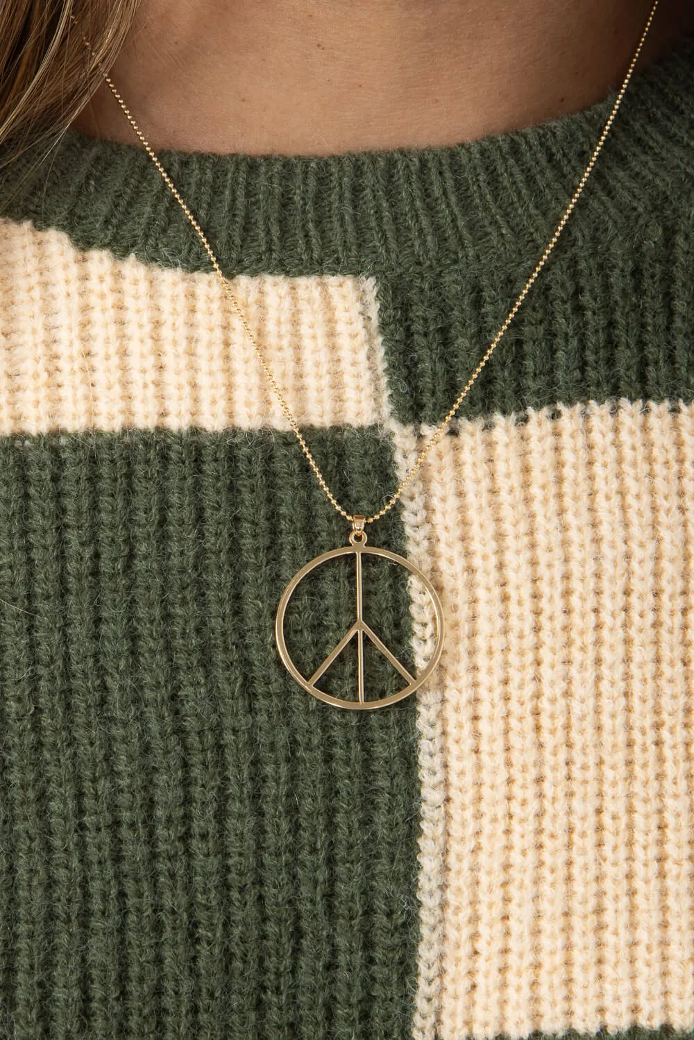 Peace Sign Necklace in Gold | NNA126GD sold by Glik’s product image thumbnail 2