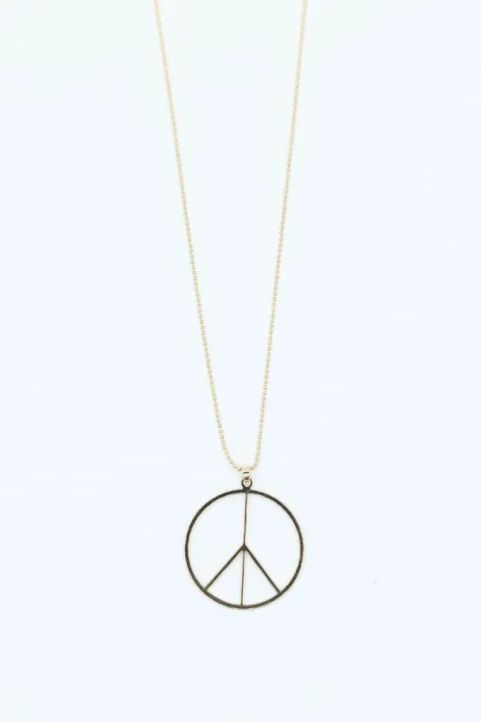 Peace Sign Necklace in Gold | NNA126GD sold by Glik’s