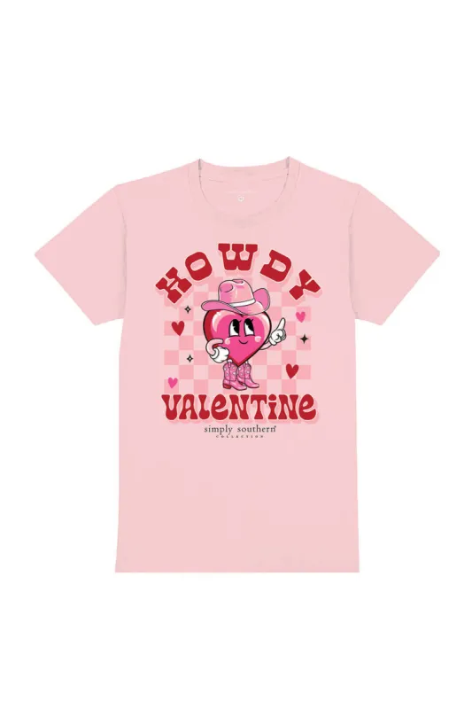 Simply Southern Plus Size Howdy Valentine T-Shirt for Women in Light Pink | EXT-SS-HOWDY-LTPINK sold by Glik’s
