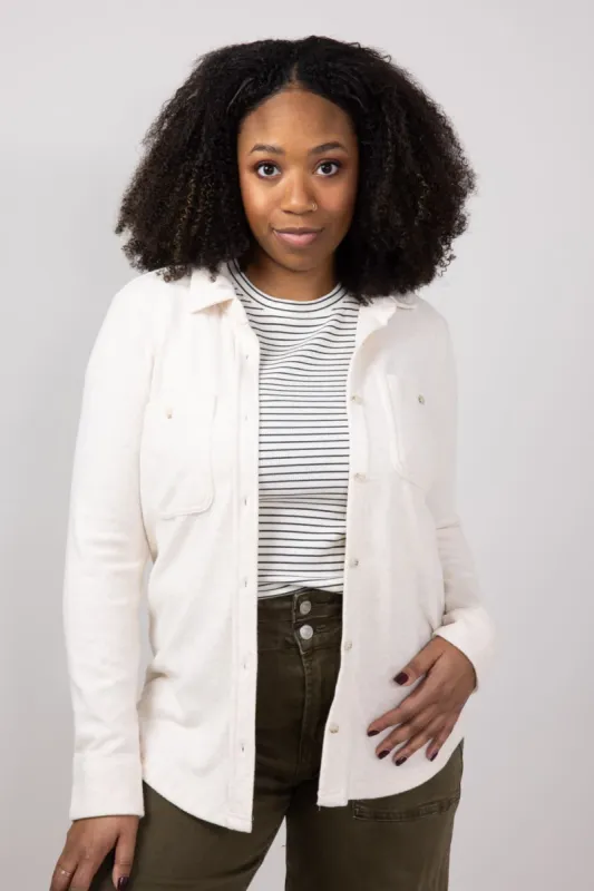 Thread & Supply Lewis Soft Luxe Button Up Shirt for Women in Pink Oatmeal | T1084PVXTS-PINKOATMEAL made by Thread & Supply