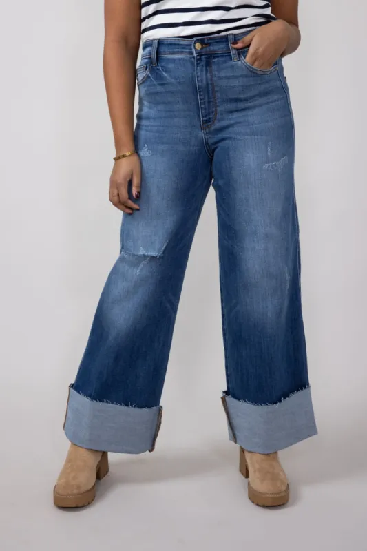 Judy Blue High-Rise Medium Wash Retro Wide Leg Jeans for Women | 82636REG sold by Glik’s