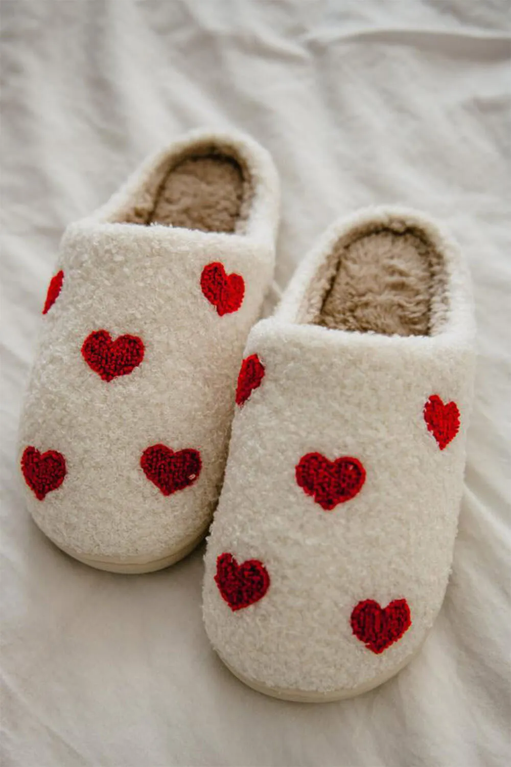 Red Heart Slippers for Women in White | KDC-SLPR-101-WHT sold by Glik’s