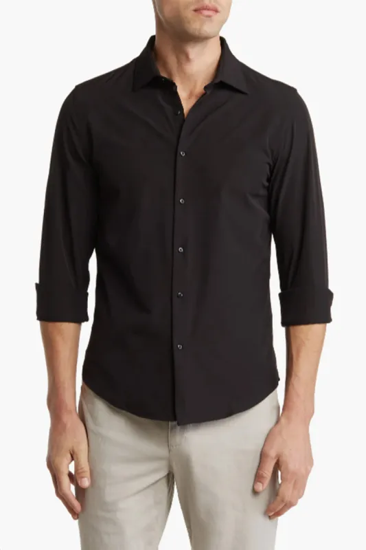 Denim & Flower Dressy Tech Stretch Shirt for Men in Black | CTL-9861-BLK sold by Glik’s