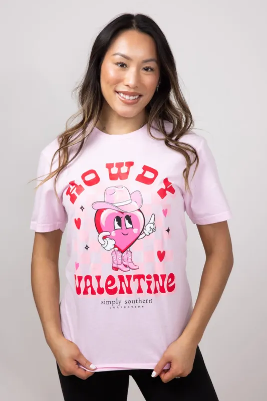 Simply Southern Howdy Valentine T-Shirt for Women in Light Pink | SS-HOWDY-LTPINK sold by Glik’s