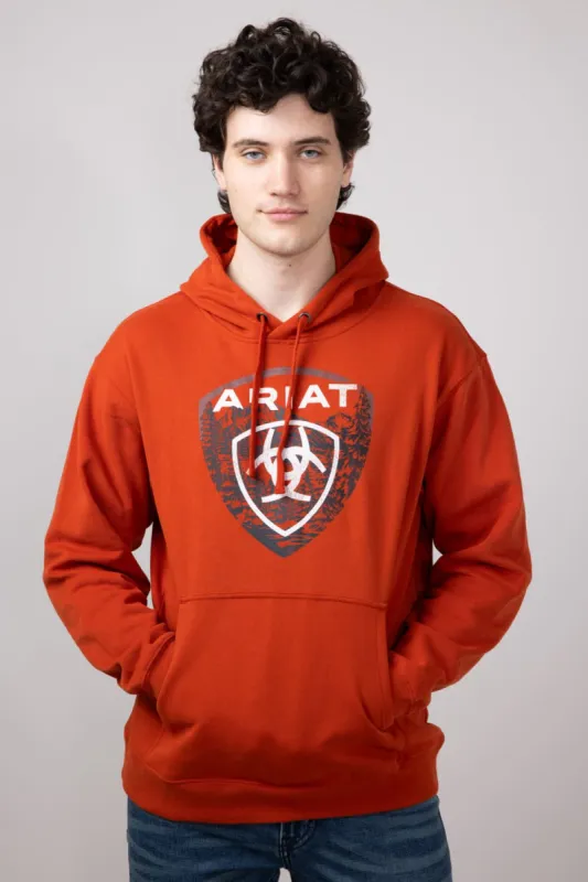 Ariat Forest Badge Hoodie for Men in Dark Orange | 10052458-DKORANGE sold by Glik’s
