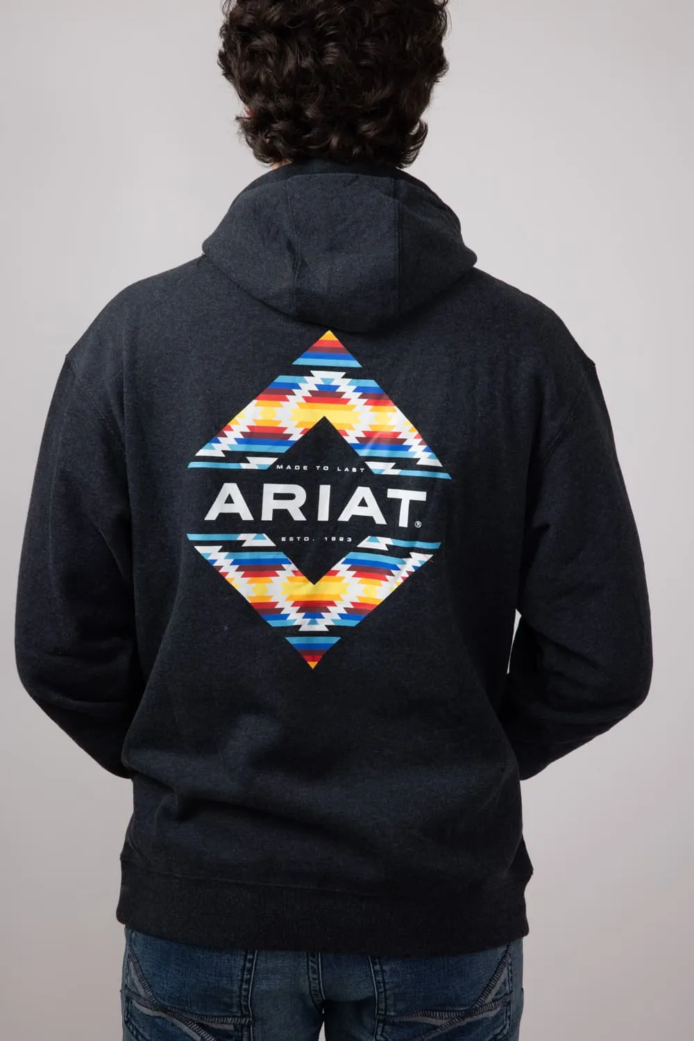 Ariat Diamond Canyon Hoodie for Men in Black Heather | 10052007-BLK sold by Glik’s