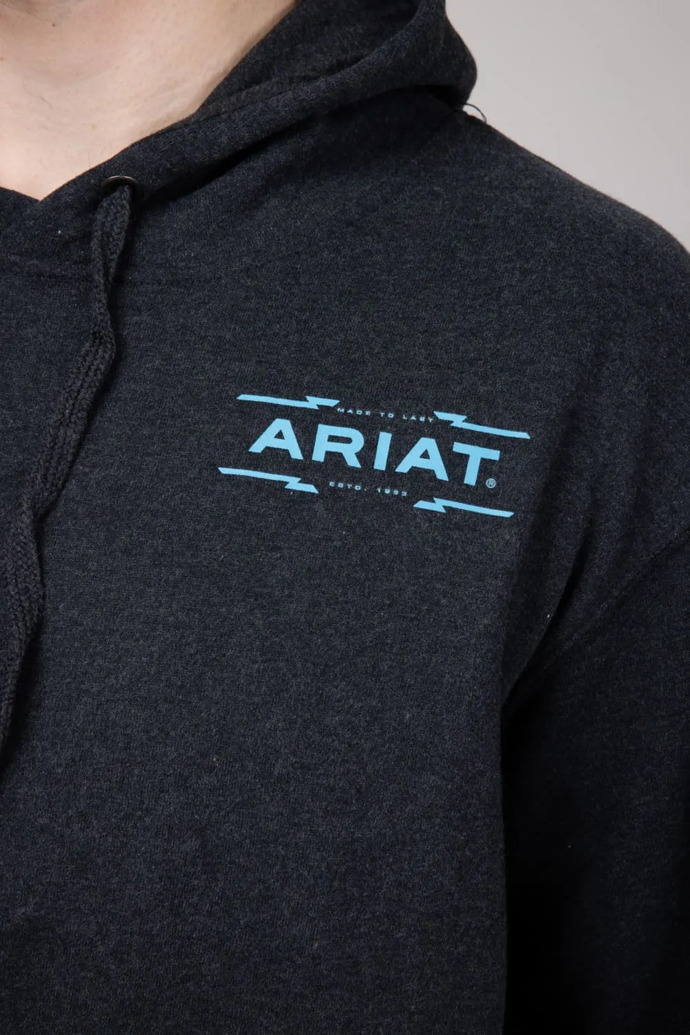 Ariat Diamond Canyon Hoodie for Men in Black Heather | 10052007-BLK sold by Glik’s product image thumbnail 3