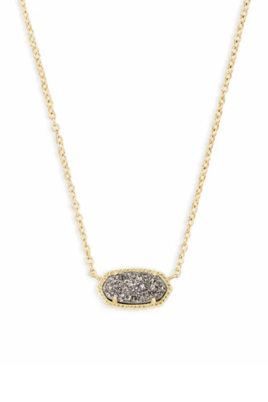 Kendra Scott Elisa Gold Short Pendant Necklace in Platinum Drusy | 4217710682 sold by Glik’s