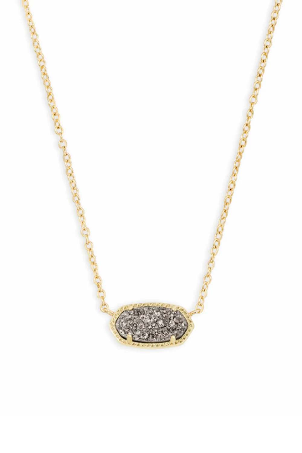 Kendra Scott Elisa Gold Short Pendant Necklace in Platinum Drusy | 4217710682 sold by Glik’s