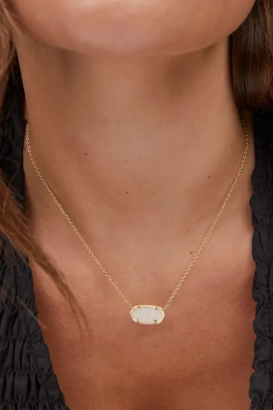 Kendra Scott Elisa Gold Short Pendant Necklace in Iridescent Drusy | 4217709208 sold by Glik’s