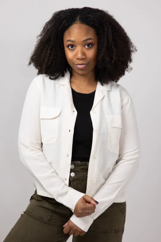 Thread & Supply Casey Button Up Shirt for Women in Bone | T3705PTLTS-BONE made by Thread & Supply