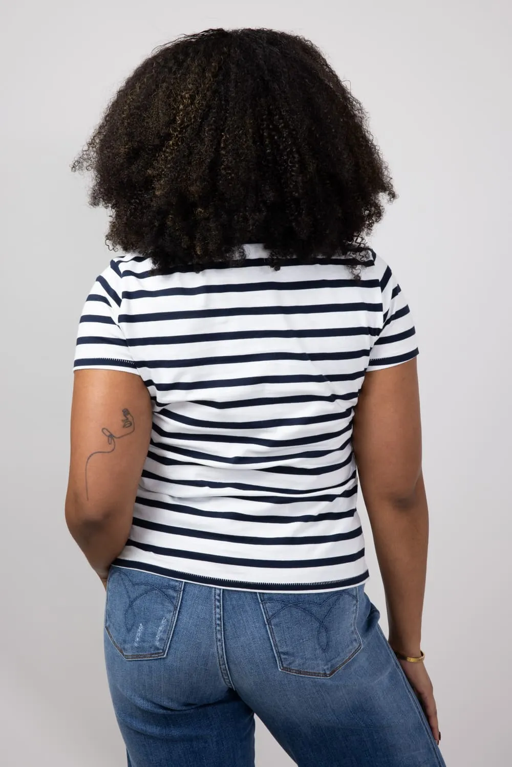 Thread & Supply Asher Striped T-Shirt for Women in White/Navy | T2940CKNTS-WHITENAVY sold by Glik’s product image thumbnail 3