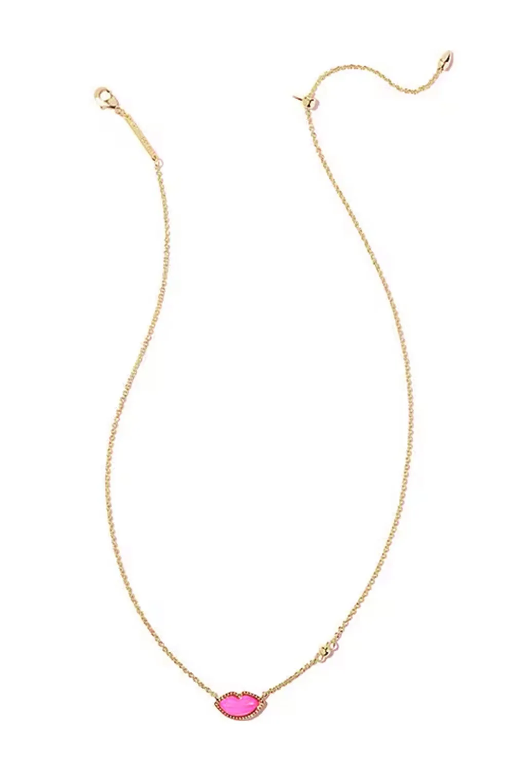 Kendra Scott Lips Pendant Necklace in Gold Hot Pink | 9608862528 sold by Glik’s