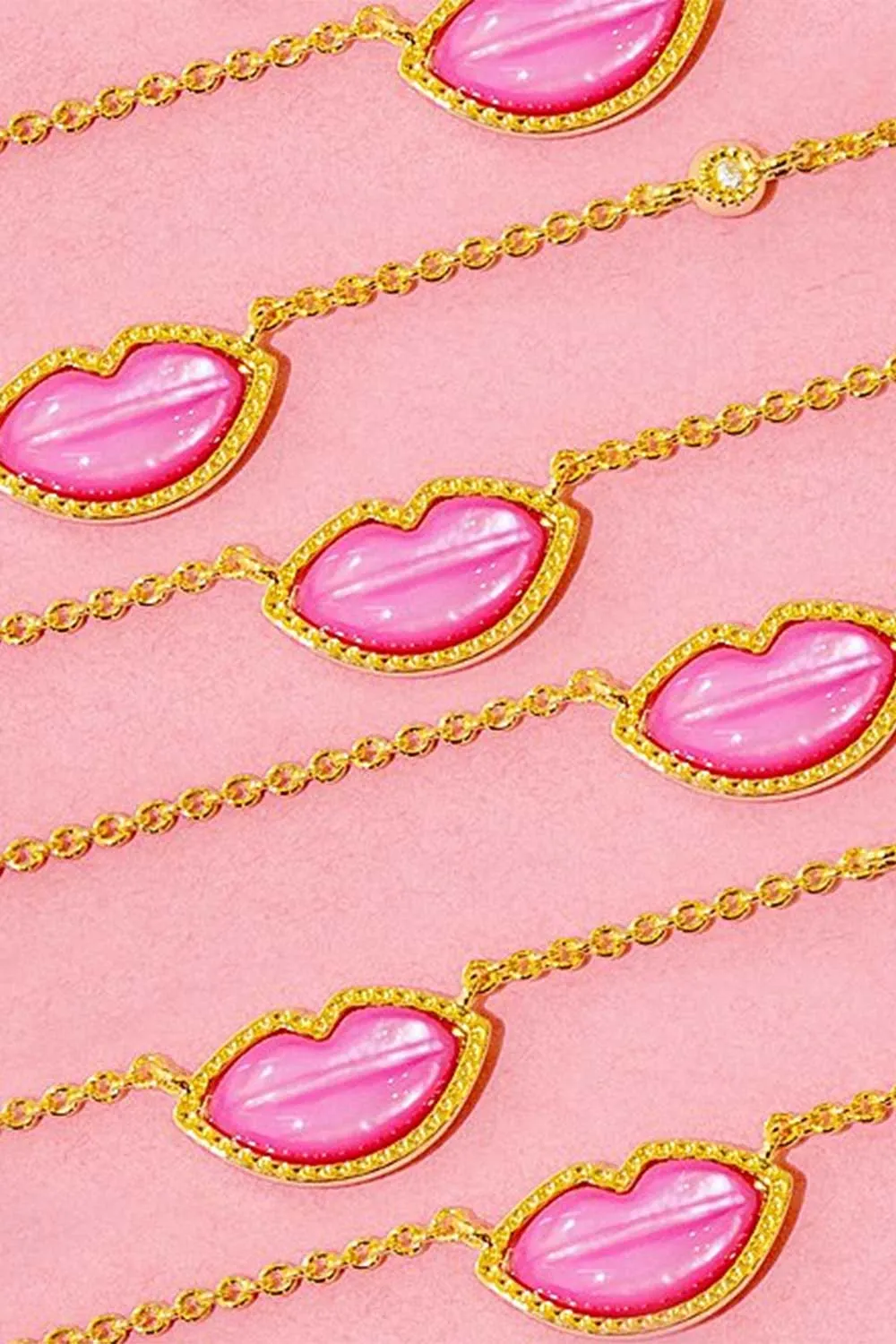 Kendra Scott Lips Pendant Necklace in Gold Hot Pink | 9608862528 sold by Glik’s product image thumbnail 3