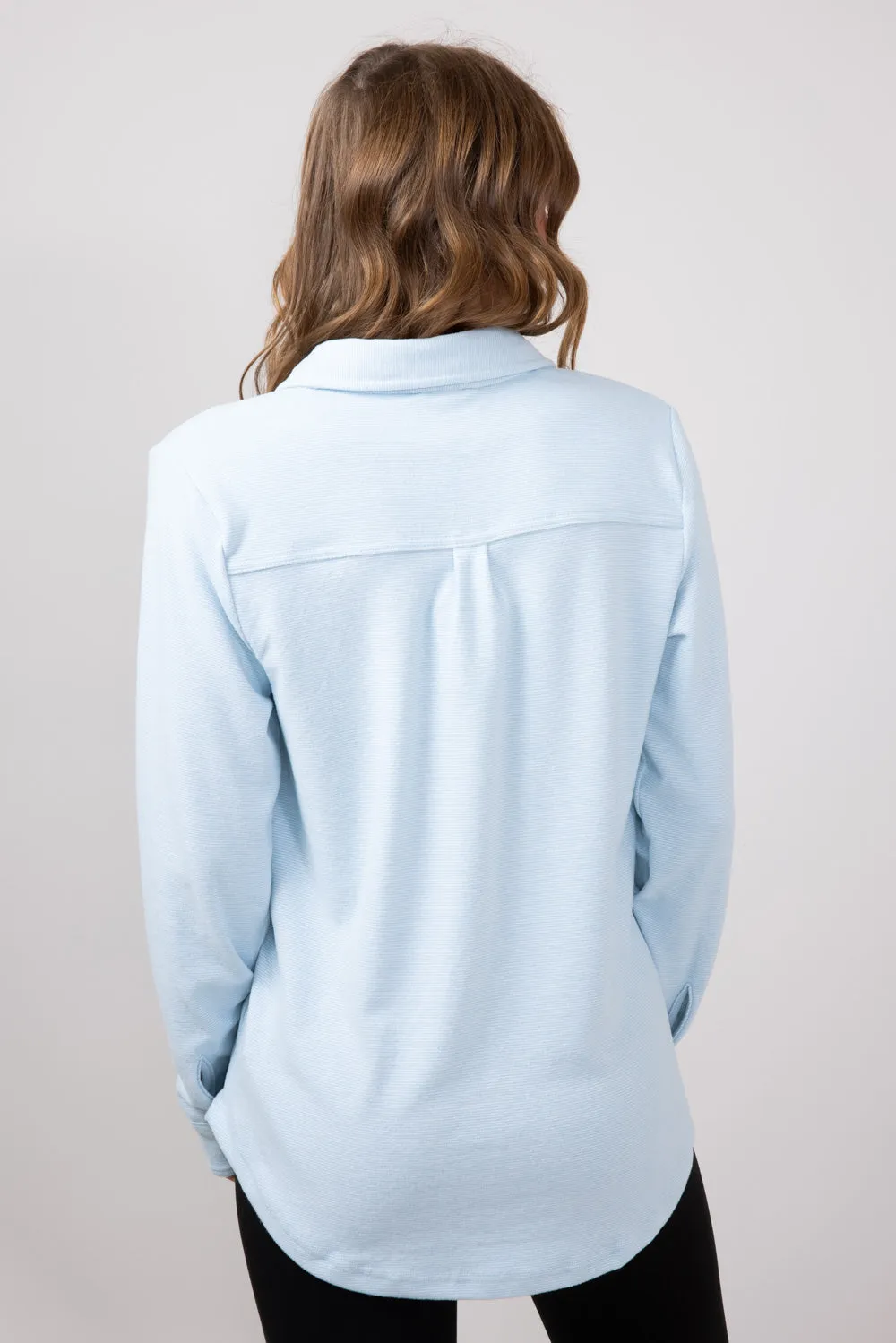 Thread & Supply Lewis Soft Luxe Button Up Shirt for Women in Glacier Lake | T1084PVXTS-GLACIERLAKE sold by Glik’s product image thumbnail 3