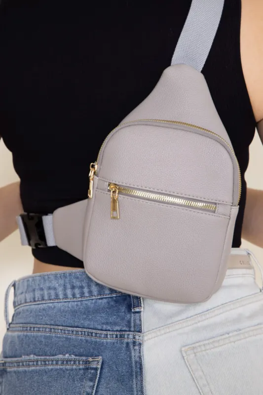 Slim Front Pocket Sling Bag for Women in Light Grey | TG10421-LTGREY sold by Glik’s