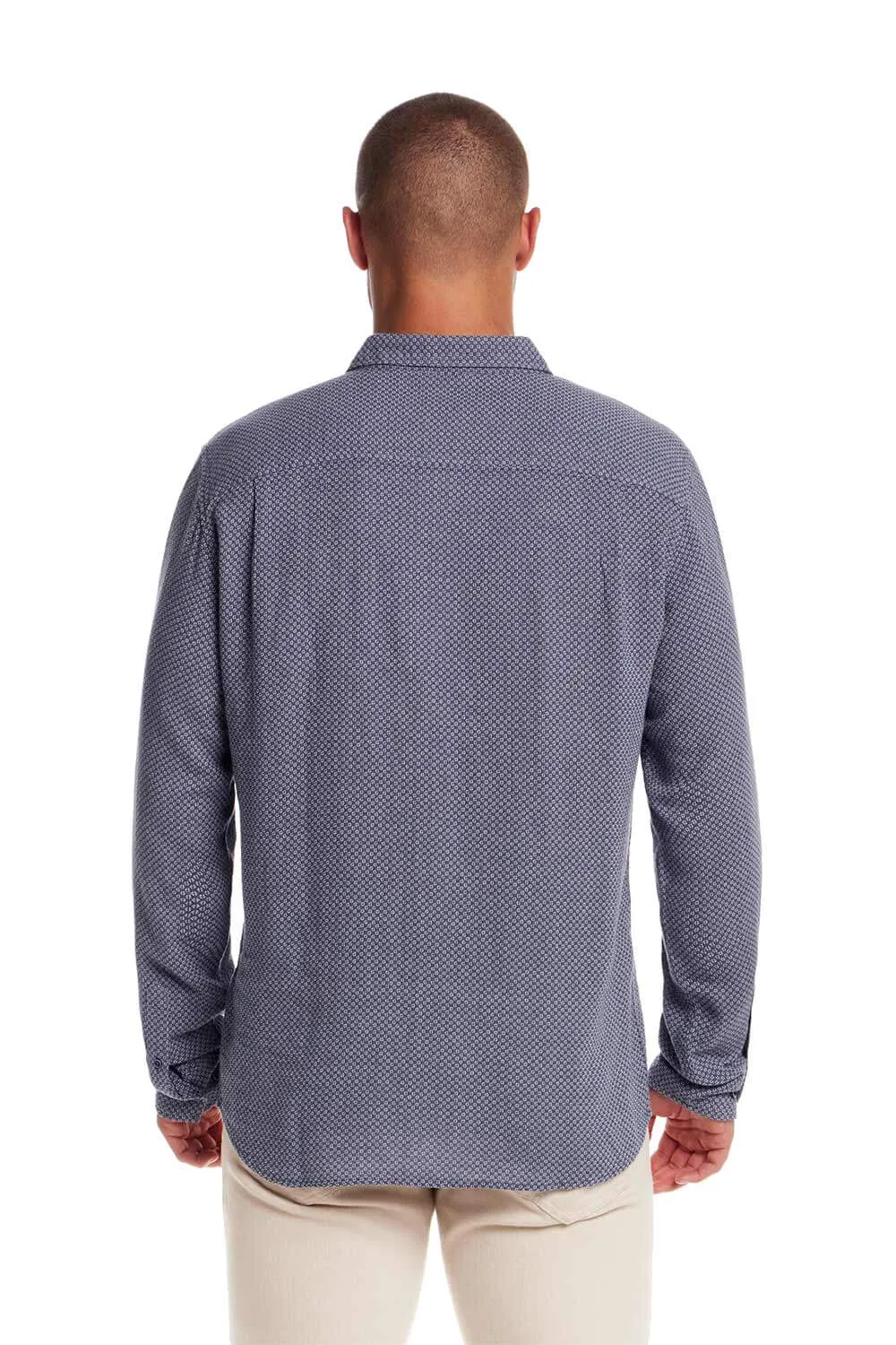 Weatherproof Vintage Jacquard Dobby Knit Button Up Shirt for Men in Vintage Blue | S2585861GK-VINTAGE BLUE sold by Glik’s product image thumbnail 2