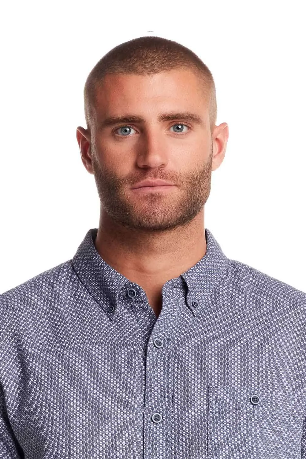 Weatherproof Vintage Jacquard Dobby Knit Button Up Shirt for Men in Vintage Blue | S2585861GK-VINTAGE BLUE sold by Glik’s product image thumbnail 4