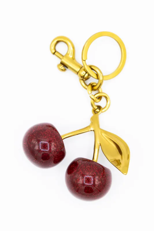 Black Cherry Sparkle Purse Charm in Gold | CH103 sold by Glik’s