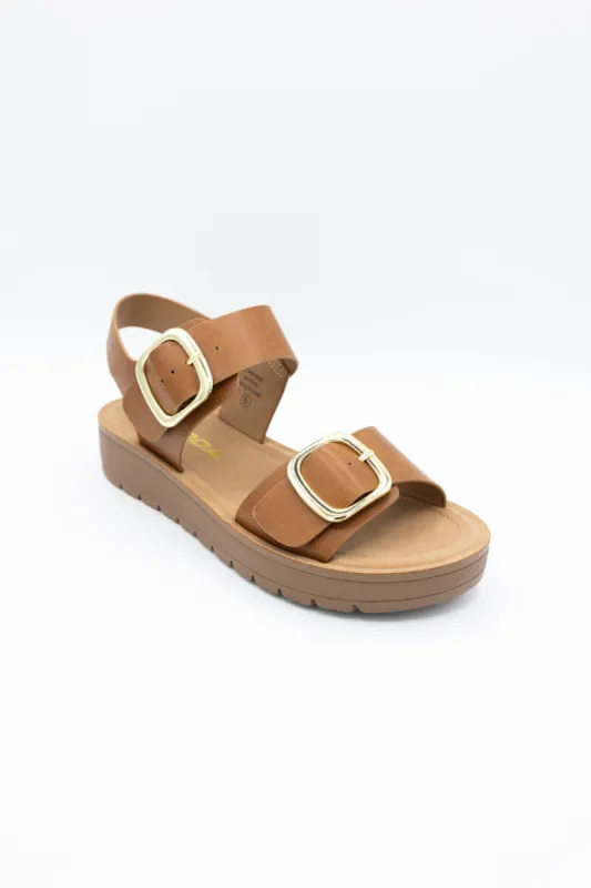 Soda Jackie Platform Sandals for Women in Tan | JACKIE-S TAN made by Fortune Dynamic Inc