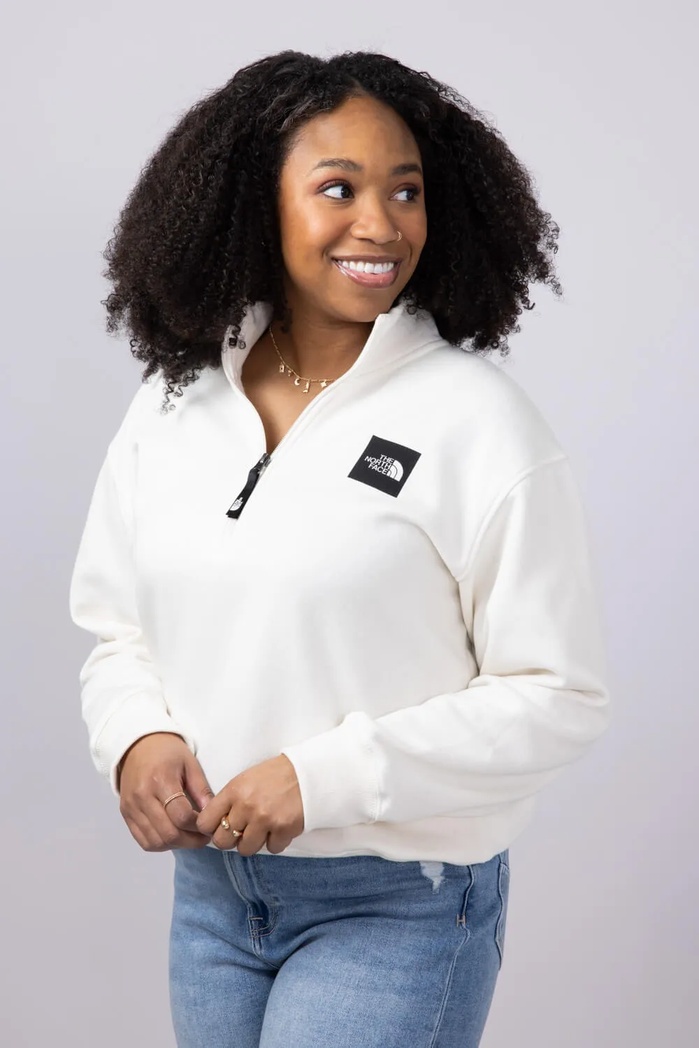 The North Face Box Half Dome Quarter Zip for Women in White Dune | NF0A8B7V-QLI sold by Glik’s product image thumbnail 5