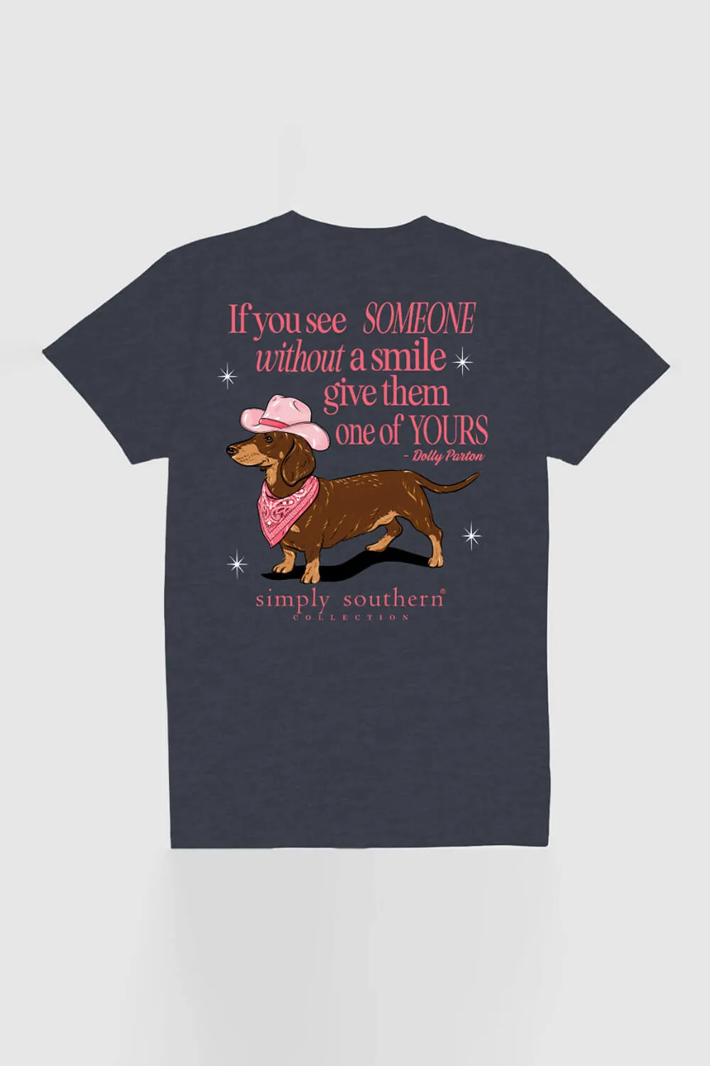 Simply Southern Plus Size Dachshund Smile T-Shirt for Women in Heather Navy | EXT-SS-SMILE-HTHRNVY sold by Glik’s