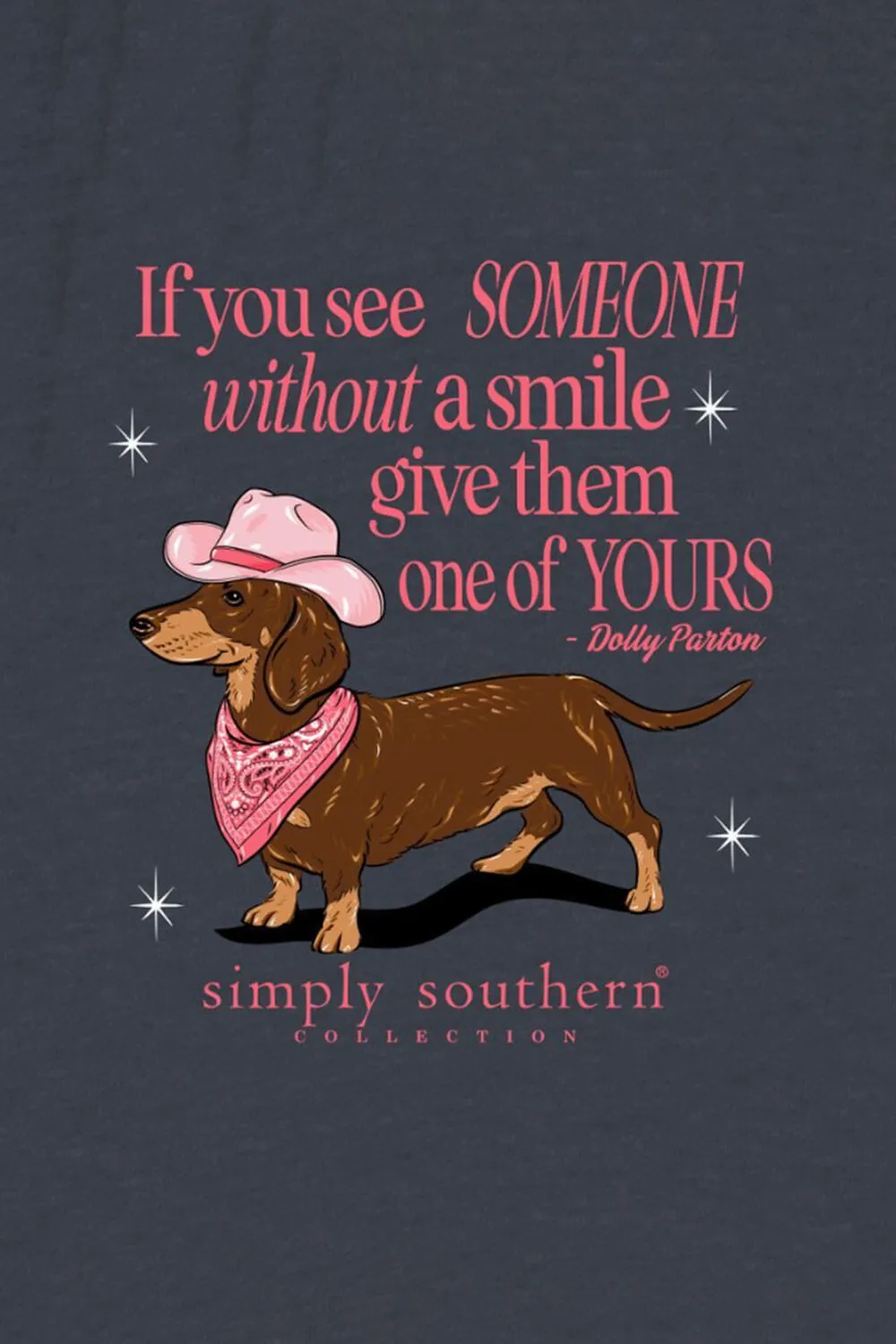 Simply Southern Plus Size Dachshund Smile T-Shirt for Women in Heather Navy | EXT-SS-SMILE-HTHRNVY sold by Glik’s product image thumbnail 3
