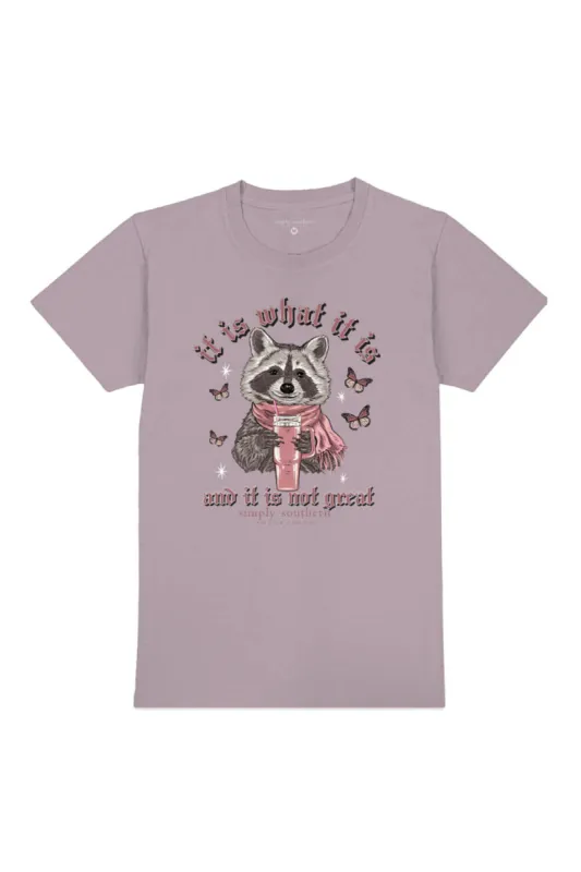 Simply Southern Plus Size It Is What It Is Raccoon T-Shirt for Women in Purple | EXT-SS-RACCOON-PARAGON sold by Glik’s
