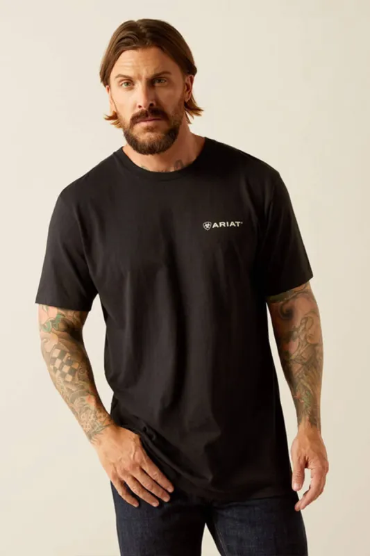 Ariat Big Sky Freedom T-Shirt for Men in Black | 10054842-BLACK sold by Glik’s