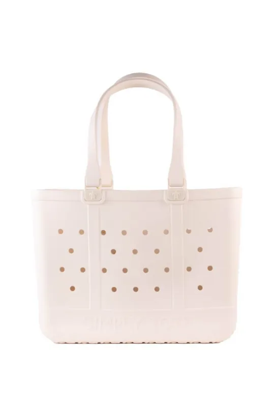 Simply Southern Large Waterproof Tote Bag in Shell | 0125-SIMPLYTOTE-SHELL sold by Glik’s