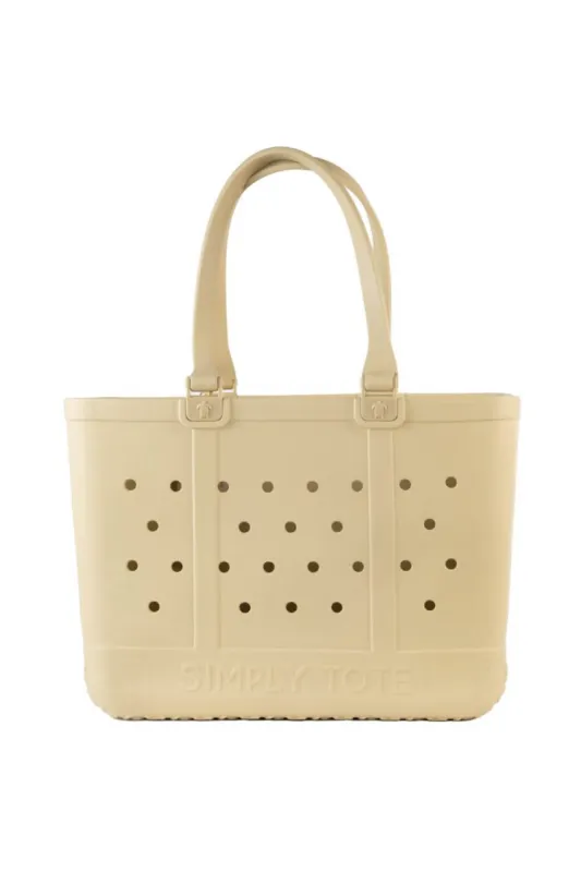 Simply Southern Large Waterproof Tote Bag in Sand | 0125-SIMPLYTOTE-SAND sold by Glik’s