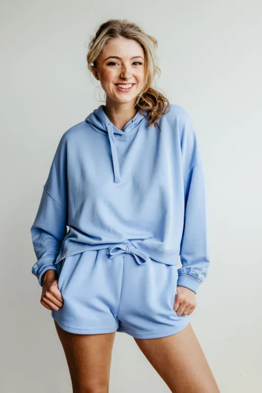 Simply Southern Cropped Hoodie for Women in Blue | PP-0124-HD-CRP-SPLASH sold by Glik’s