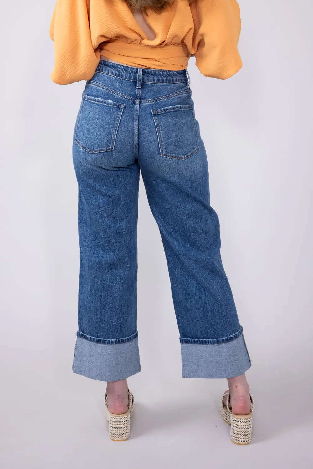 Vervet High Rise Baggy Wide Jeans for Women | T6515D sold by Glik’s product image thumbnail 4
