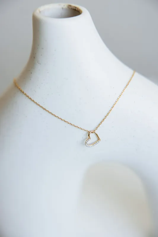 Half Heart Necklace in Gold | 193058-GD sold by Glik’s