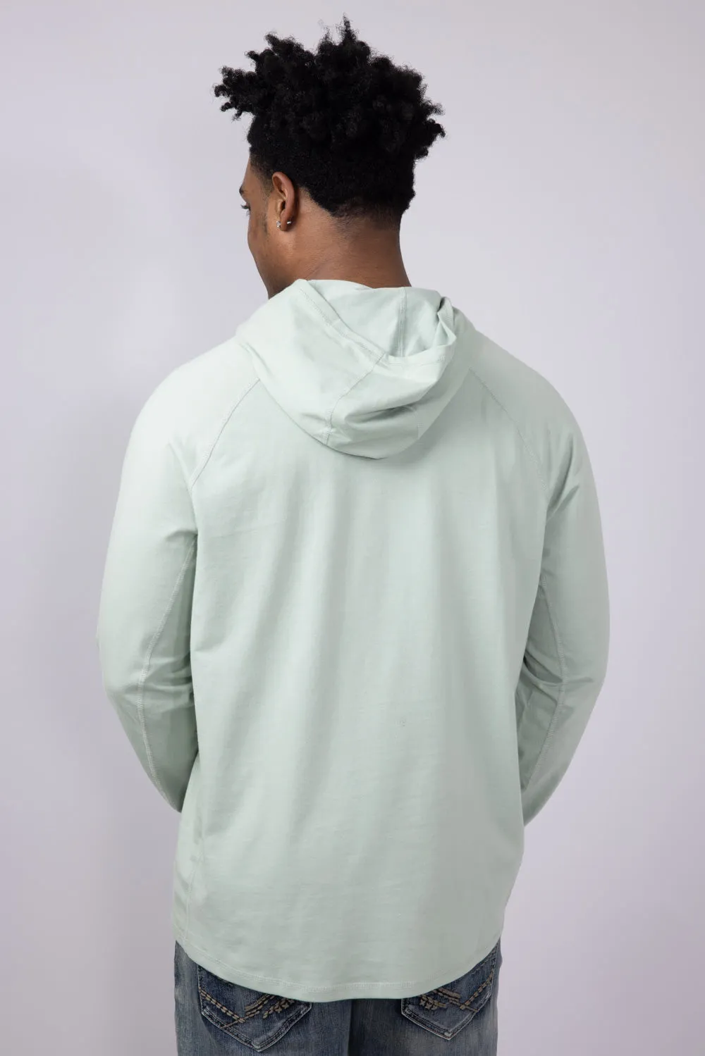 Carhartt Force Relaxed Fit Midweight Long Sleeve Logo Hooded T-Shirt for Men in Sage | 106654-G17-SAGE sold by Glik’s product image thumbnail 2