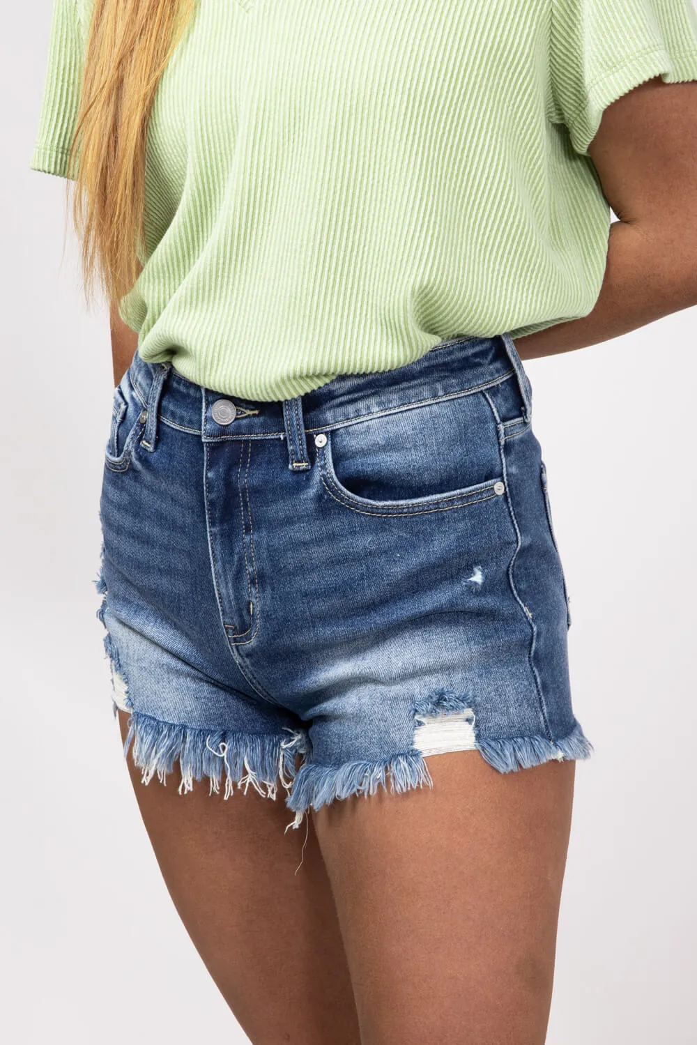 KanCan x Glik’s Best Friend Dark Wash Denim Shorts for Women | AB1022D-GL sold by Glik’s product image thumbnail 3