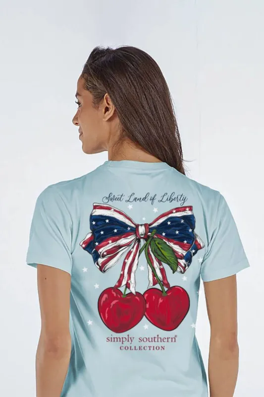 Simply Southern Land Of Liberty T-Shirt for Women in Ice | SS-SWEET-ICE sold by Glik’s