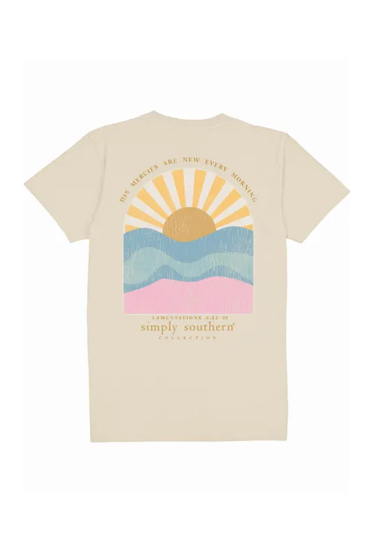 Simply Southern Plus Size New Patch Sunrise T-Shirt for Women in Wisp | EXT-SS-NEW-WISP sold by Glik’s