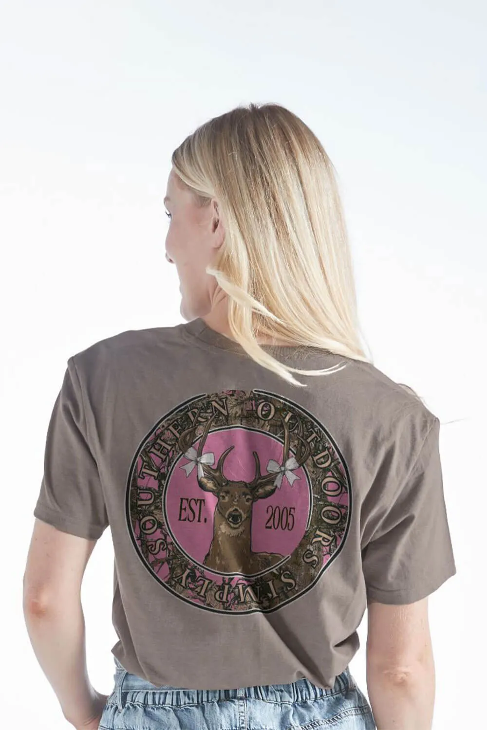 Simply Southern Deer Bow T-Shirt for Women in Brown | SS-DEER-DESERTHTH sold by Glik’s