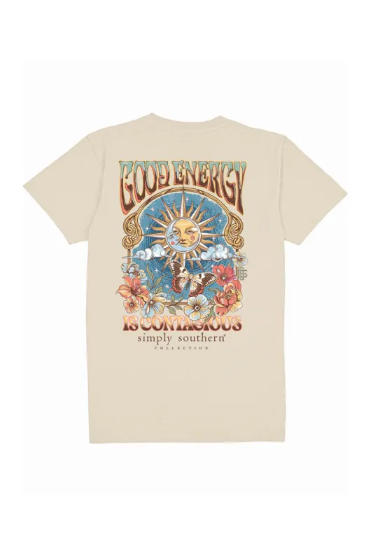 Simply Southern Plus Size Good Energy T-Shirt for Women in Off White | EXT-SS-GOOD-WISP sold by Glik’s