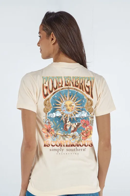 Simply Southern Good Energy T-Shirt for Women in Off White | SS-GOOD-WISP sold by Glik’s