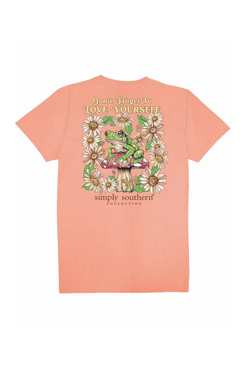 Simply Southern Frog Love Yourself T-Shirt for Women in Peach | SS-FROG-PEACH sold by Glik’s product image thumbnail 3