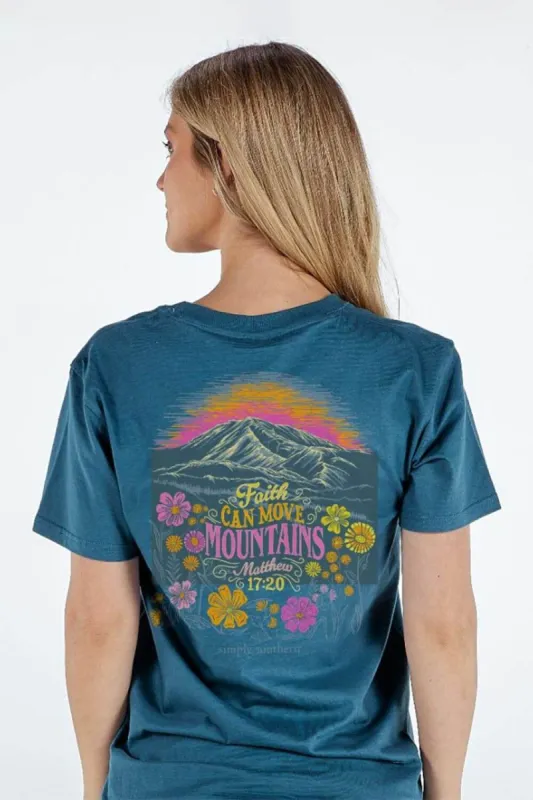Simply Southern Faith Can Move Mountains T-Shirt for Women in Comet | SS-MOVEMTNS-COMET sold by Glik’s