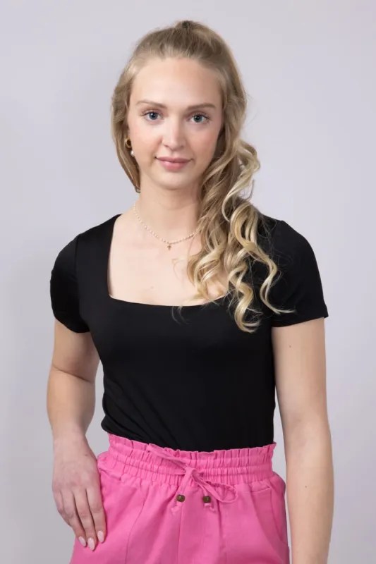 Seamless Double Layer Knit Bodysuit for Women in Black | H14610-BLK sold by Glik’s