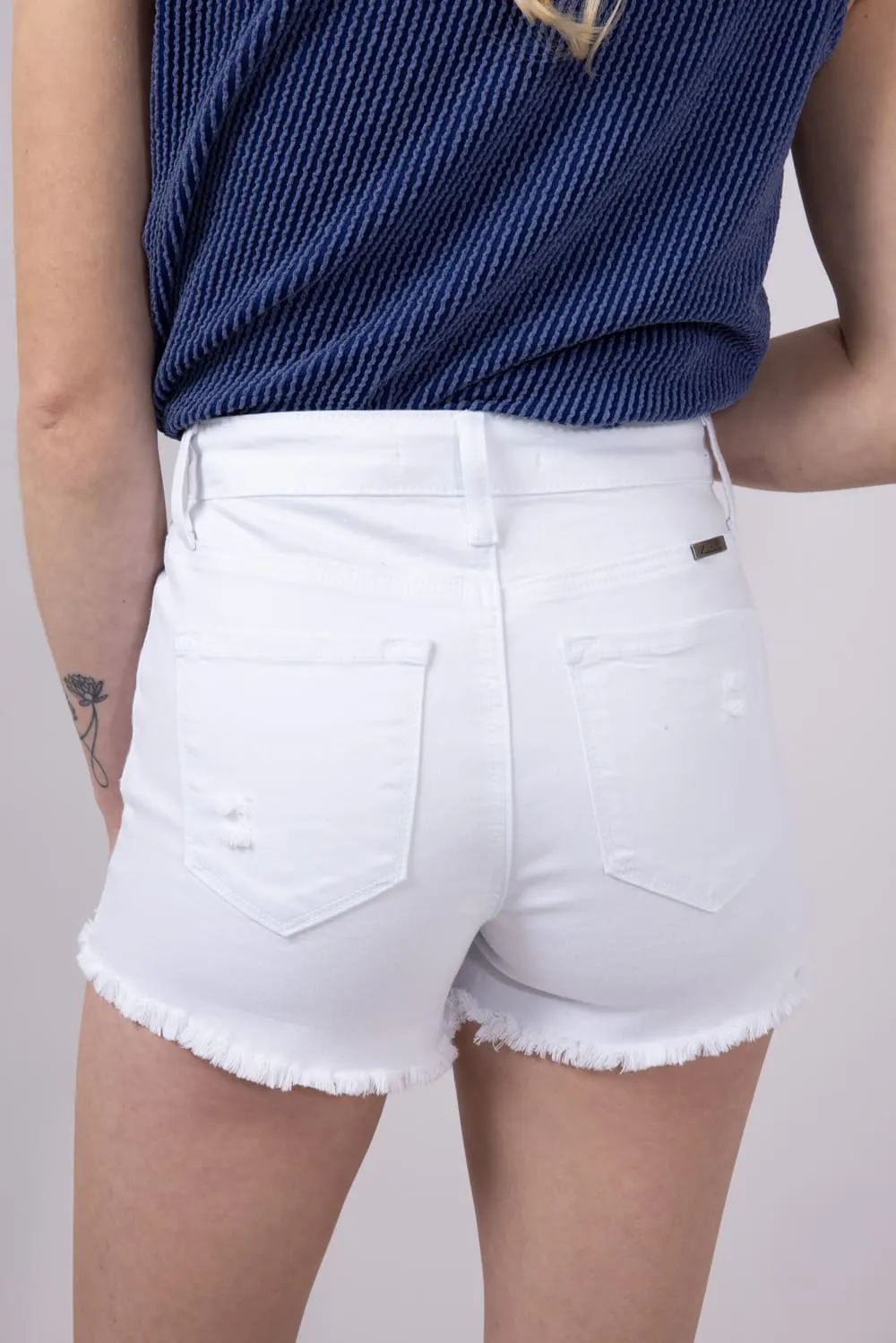 KanCan x Glik’s Best Friend Denim Shorts for Women in White | AB1022WT-GL sold by Glik’s product image thumbnail 3