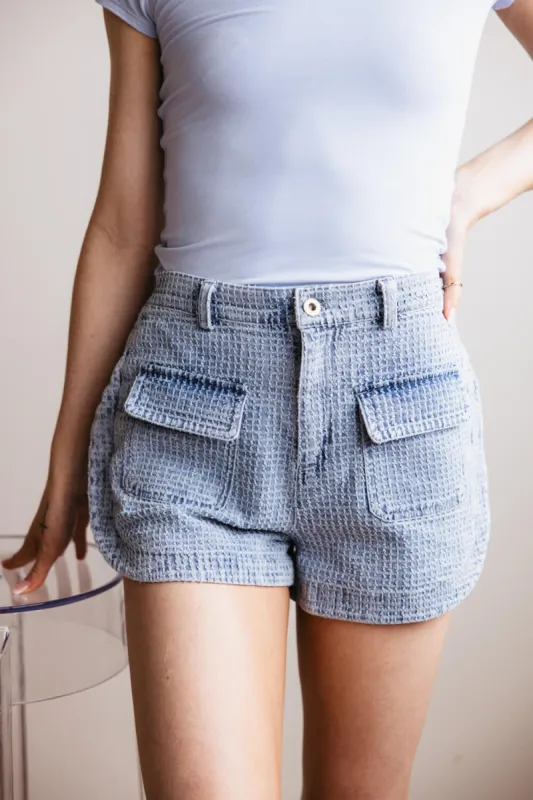 Textured Washed Denim Shorts for Women | NP70452-LTINDIGO sold by Glik’s