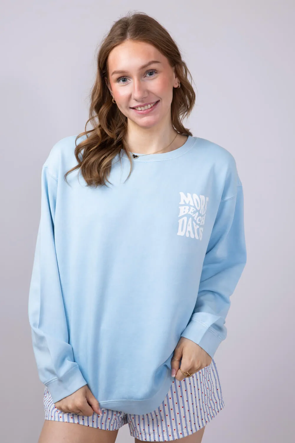 Ocean Drive More Beach Days Surf Club Fleece Sweatshirt for Women in Blue | F12039-747-DYECREW-TROPICALBLUE sold by Glik’s product image thumbnail 2
