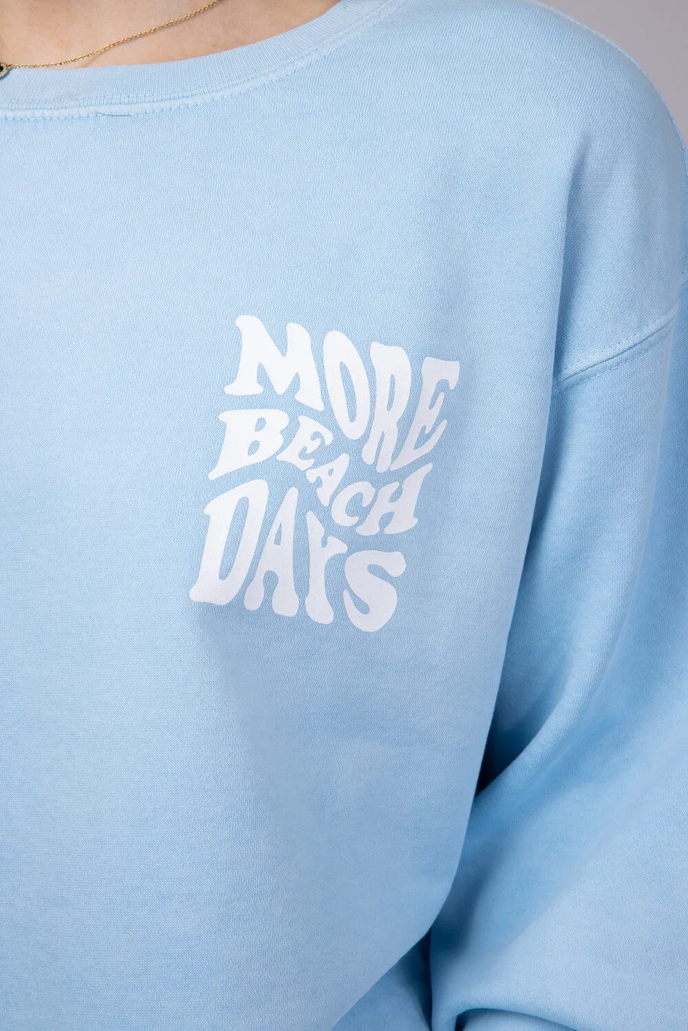 Ocean Drive More Beach Days Surf Club Fleece Sweatshirt for Women in Blue | F12039-747-DYECREW-TROPICALBLUE sold by Glik’s product image thumbnail 4