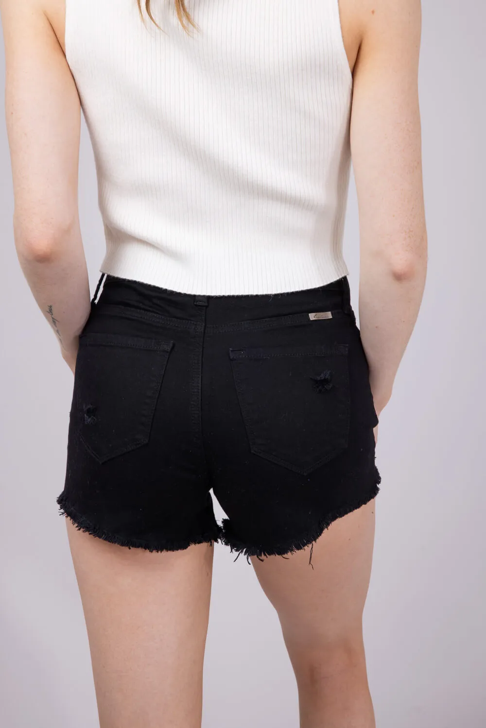 KanCan x Glik’s Best Friend Denim Shorts for Women in Black | AB1022BK-GL sold by Glik’s product image thumbnail 2